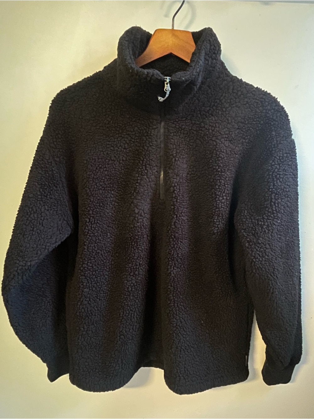 Eddie Bauer Sherpa Fleece Quarter Zip Pullover black - Women’s Small